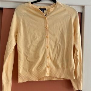 Lands' End Women's butter Yellow Cardigan